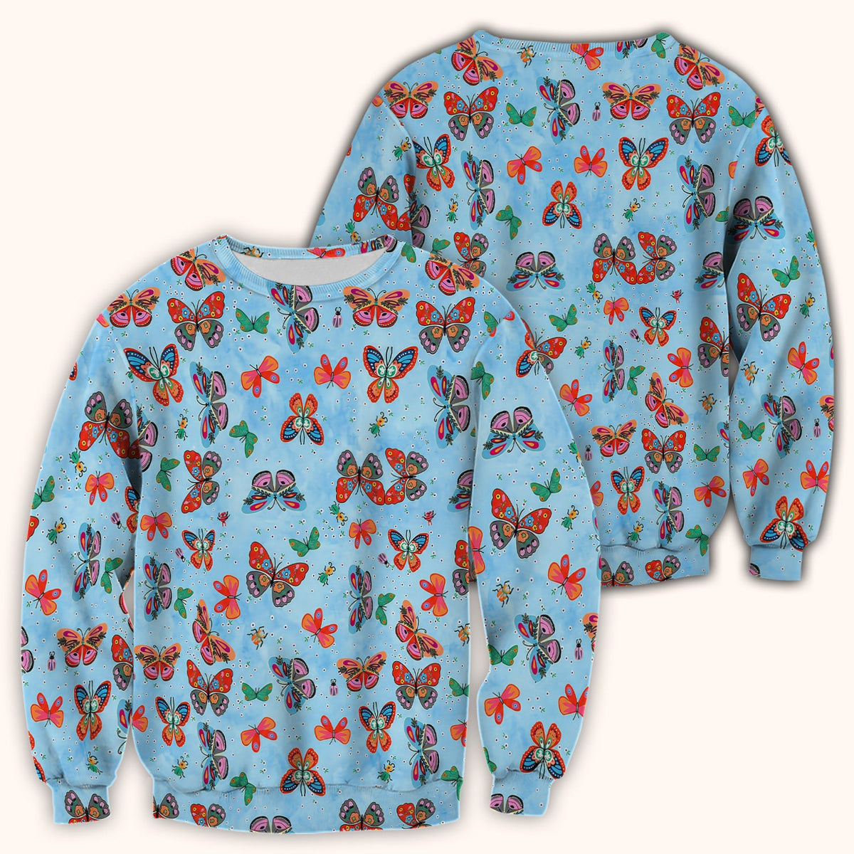 Colorful Butterfly Garden Nurse Scrub Top
