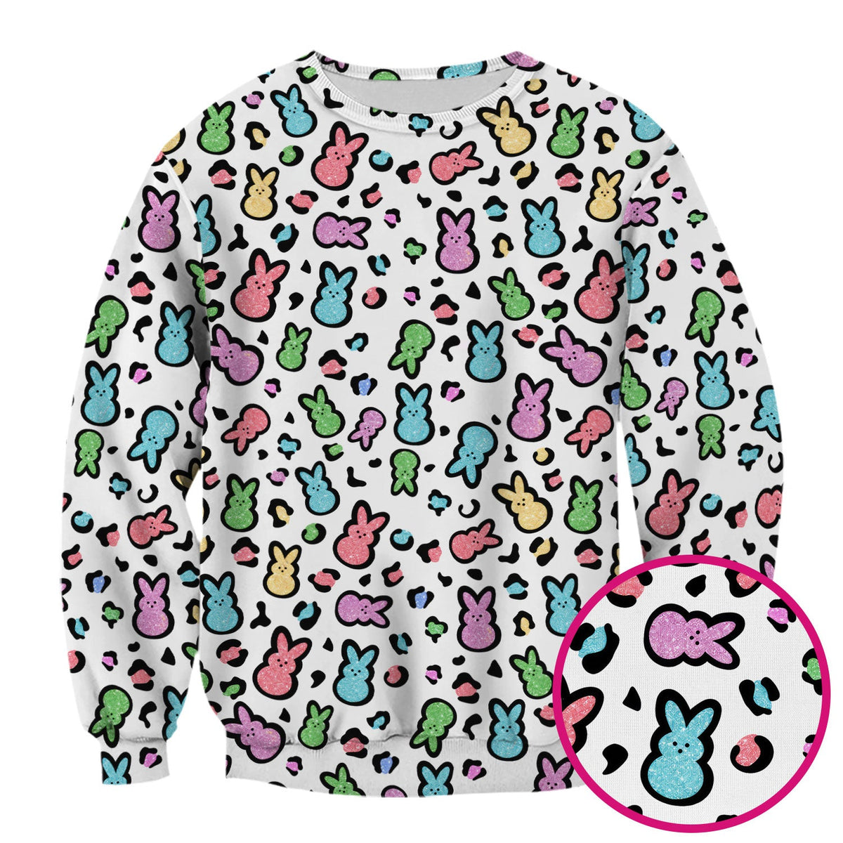 Pastel Bunny Nurse Scrub Top