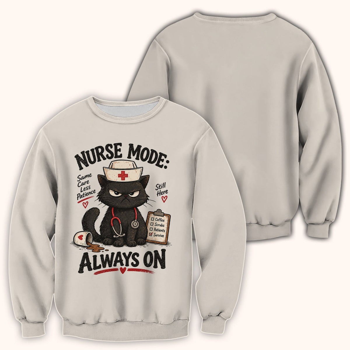 Nurse Mode Always On Black Cat Shirt