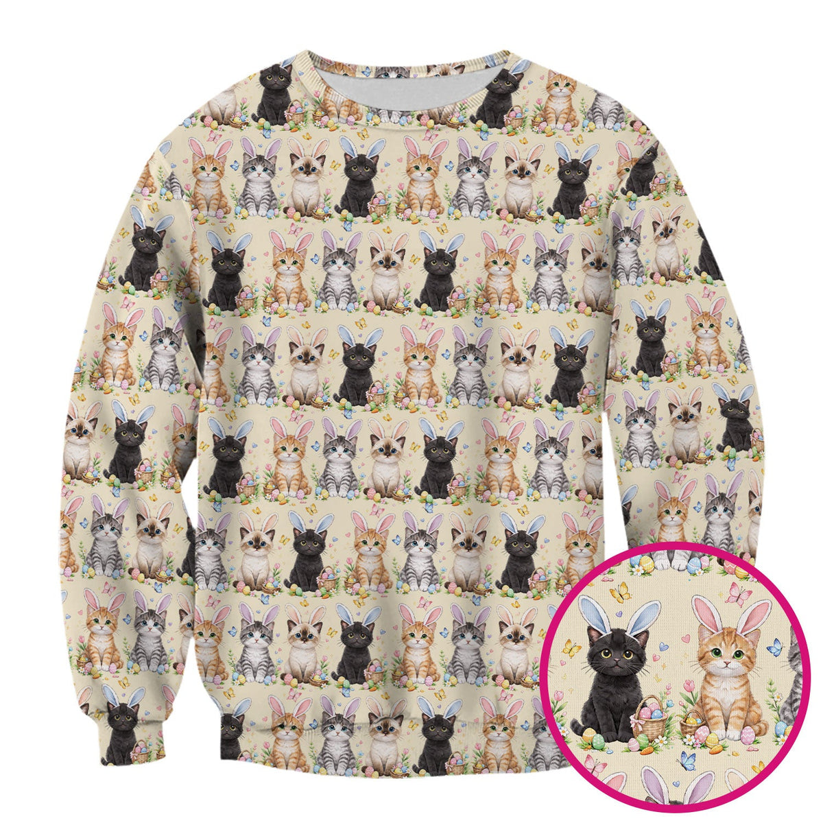 Kitten Bunny Ears Nurse Scrub Top - Easter Gift