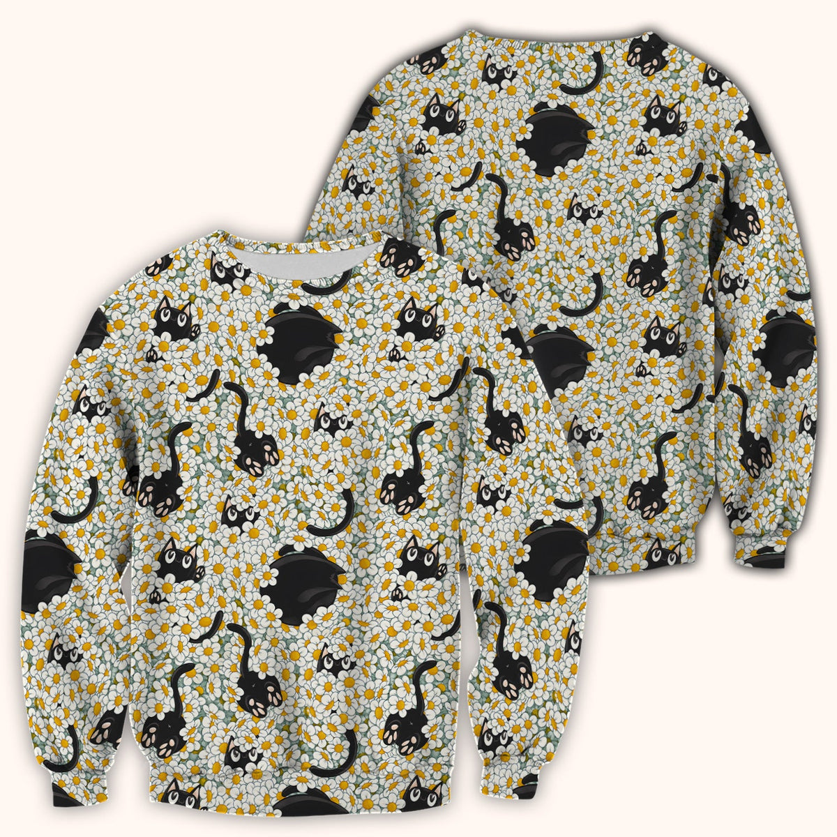Daisy Black Cat Nurse Scrub Top