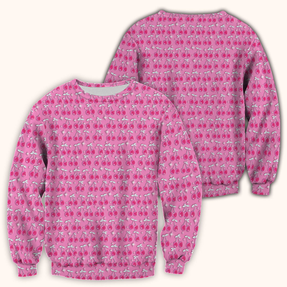 Pink Cherry Sparkle Nurse Scrub Top