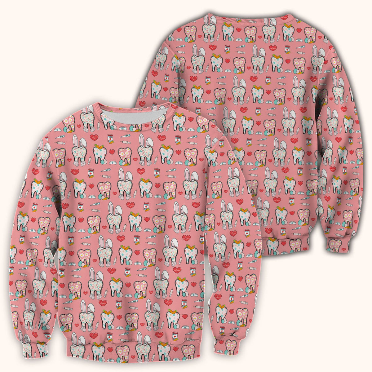 Easter Bunny Dentist Nurse Scrub Top