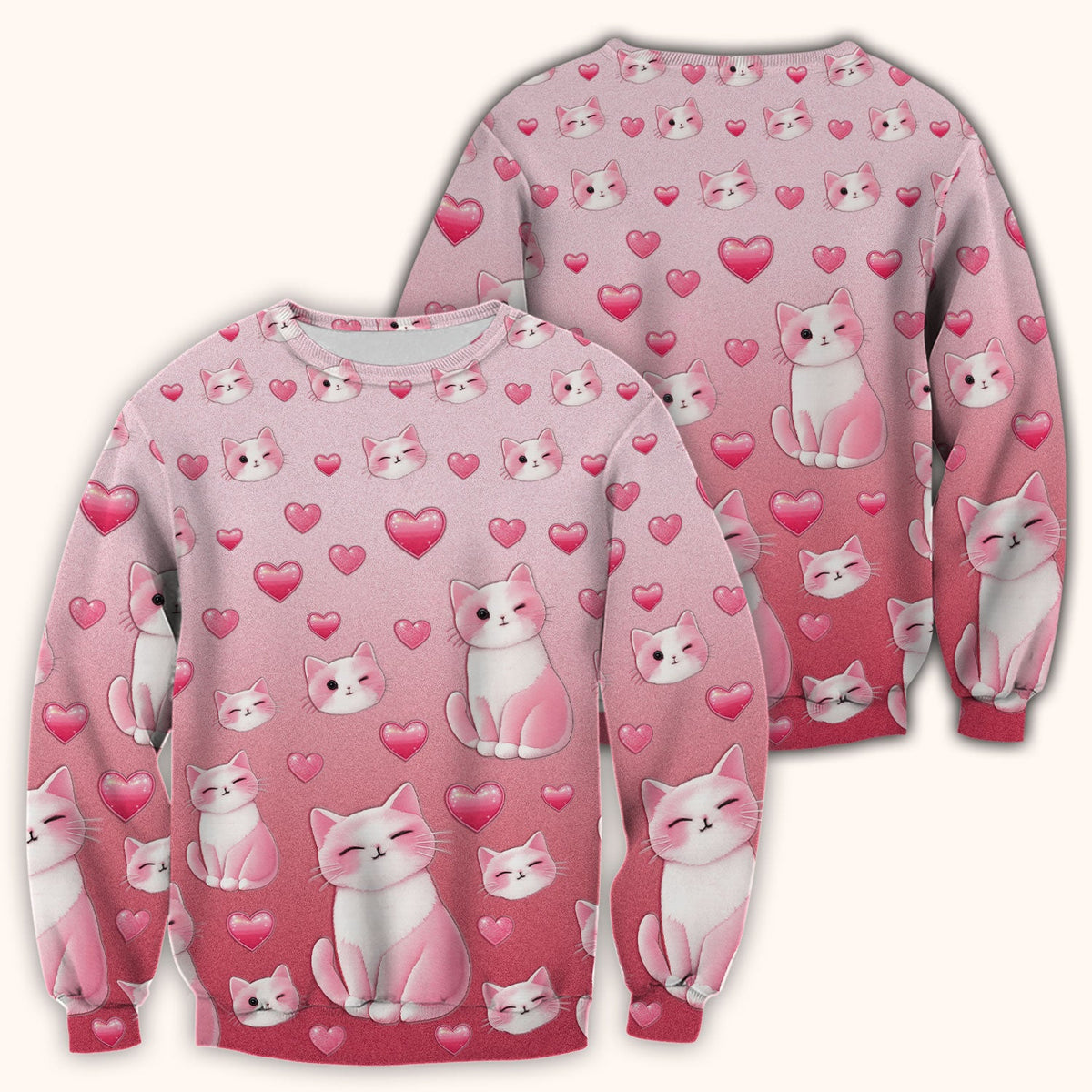 Valentine Cat Heart Nurse Scrub Top