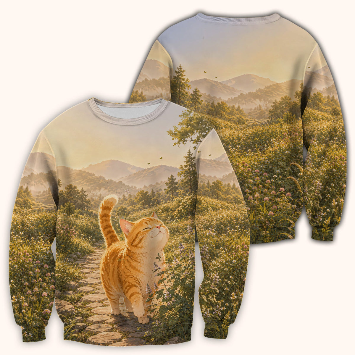 Sunny Mountain Cat Nurse Scrub Top