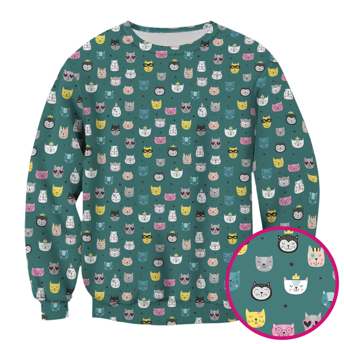 Colorful Cat Nurse Scrub Top