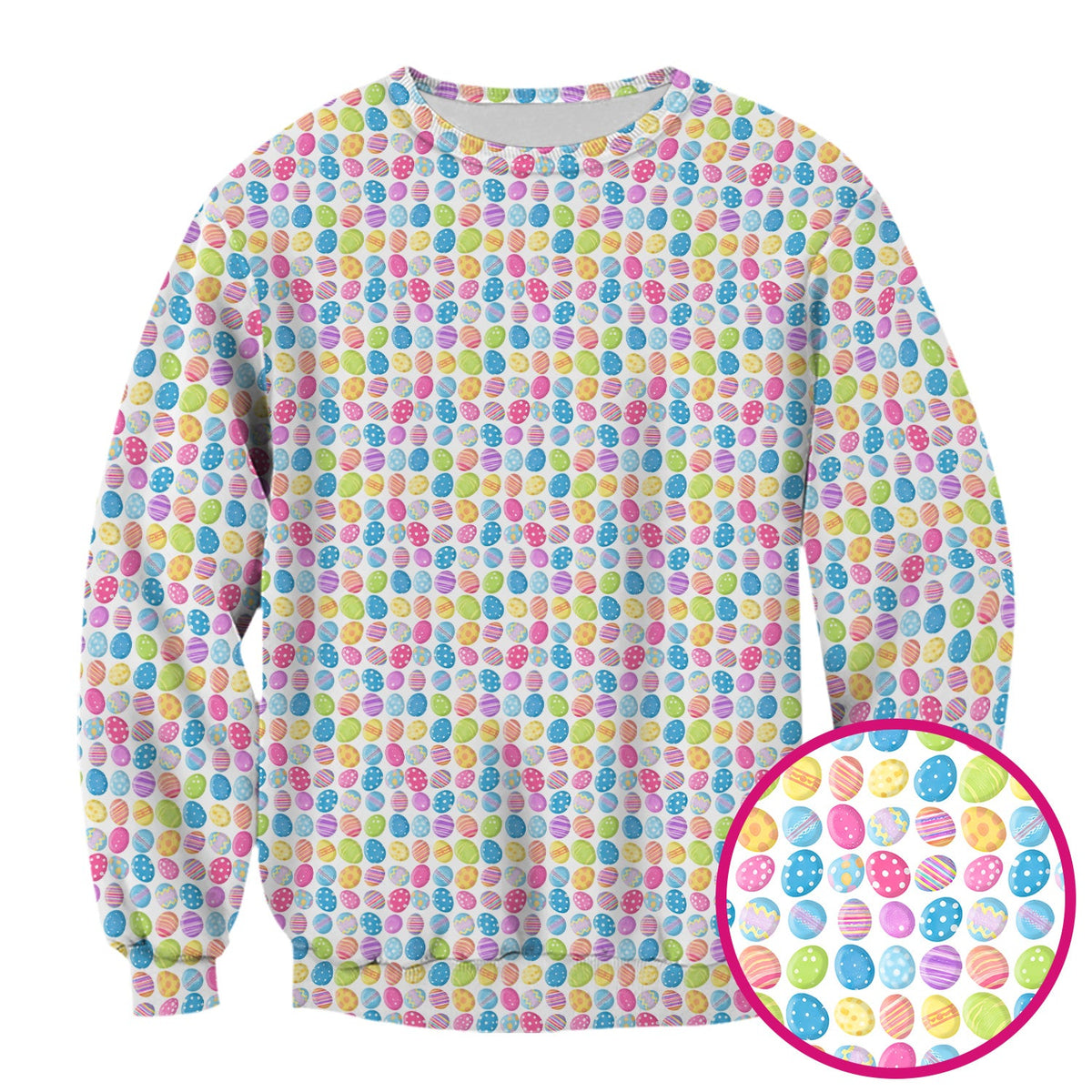 Colorful Easter Eggs Pattern Scrub Top, Comfortable Scrubs for Nurses