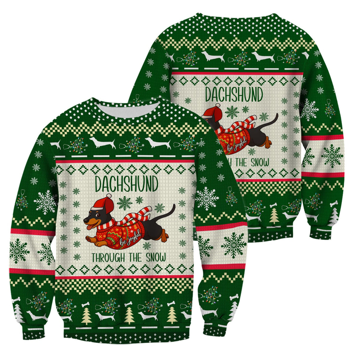 Wiener Dog Through The Snow Christmas Nurse Scrub Top
