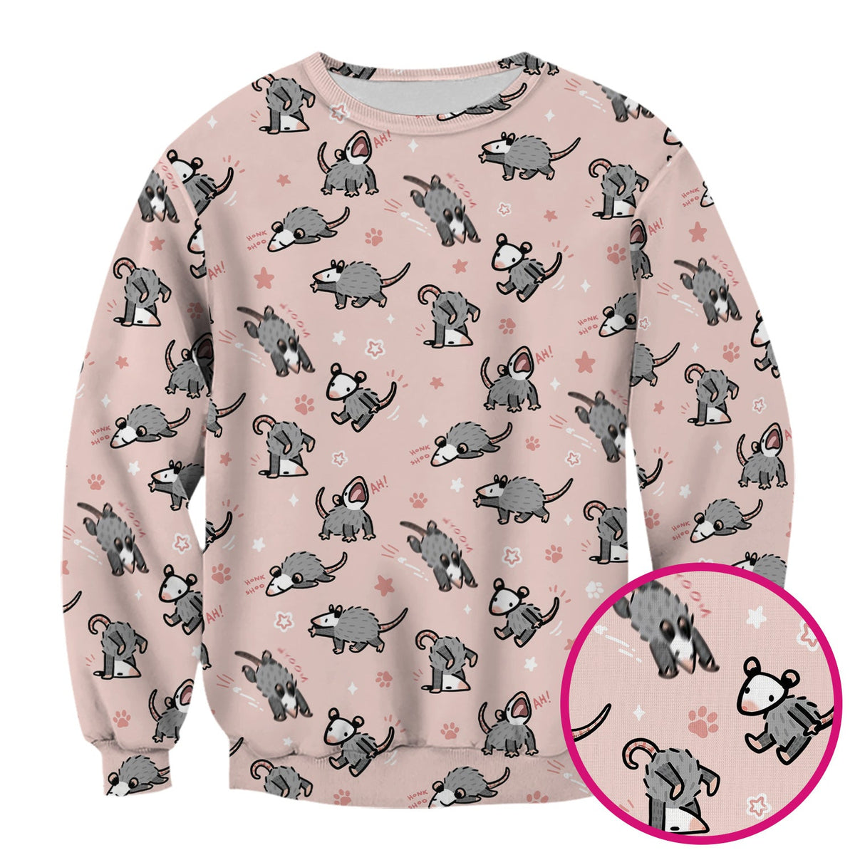 Cartoon Opossum Nurse Scrub Top