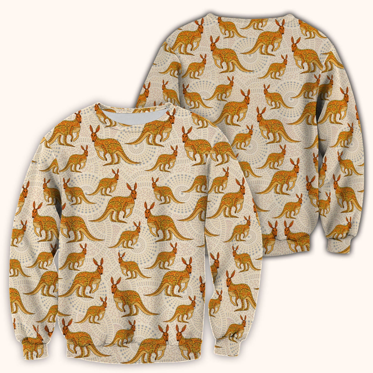 Australian Kangaroo Dot Art Nurse Scrub Top