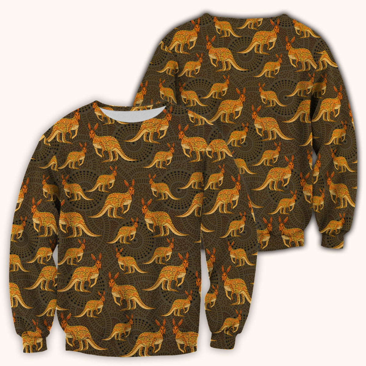 Australian Kangaroo Dot Art Nurse Scrub Top