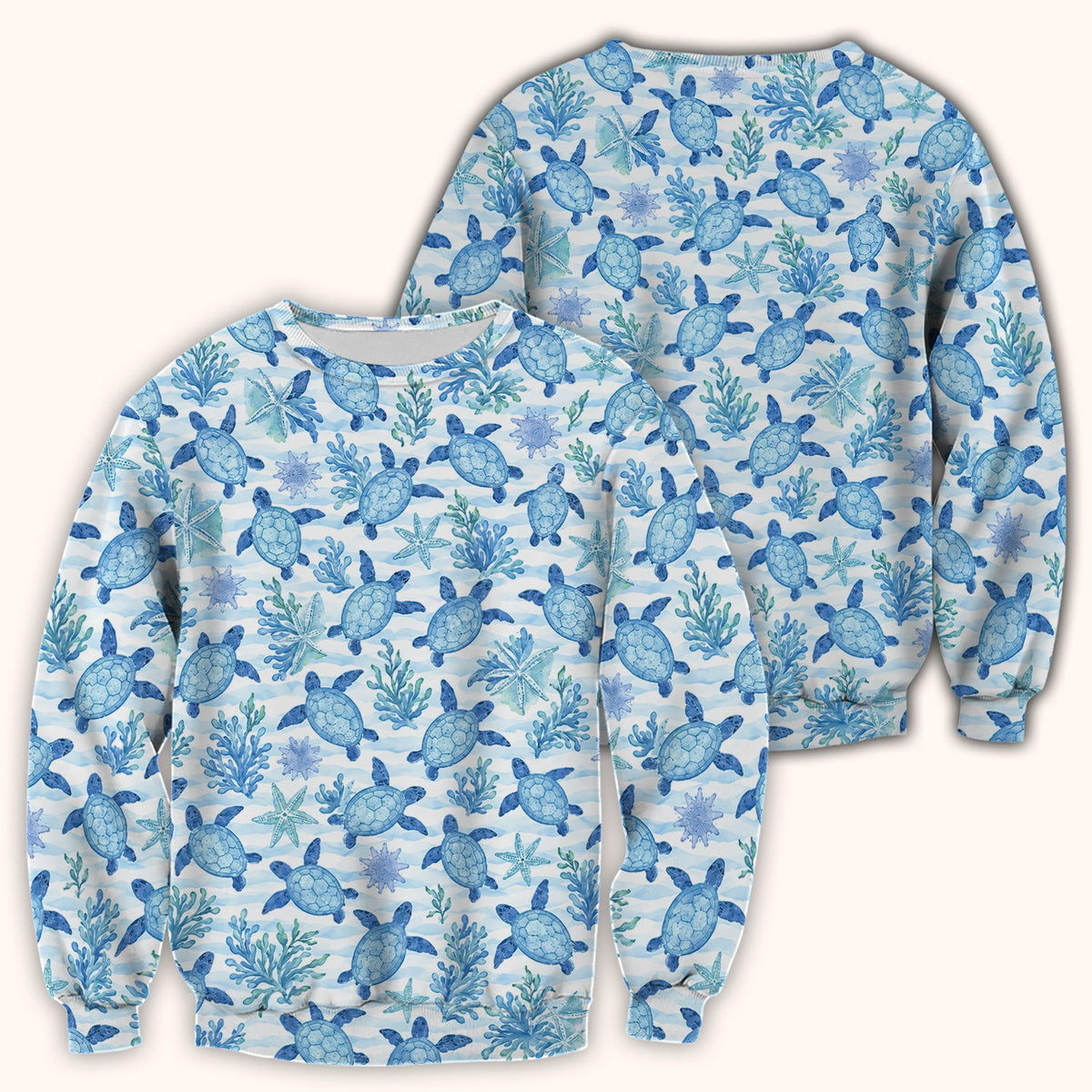 Coastal Sea Turtle Coral Nurse Scrub Top