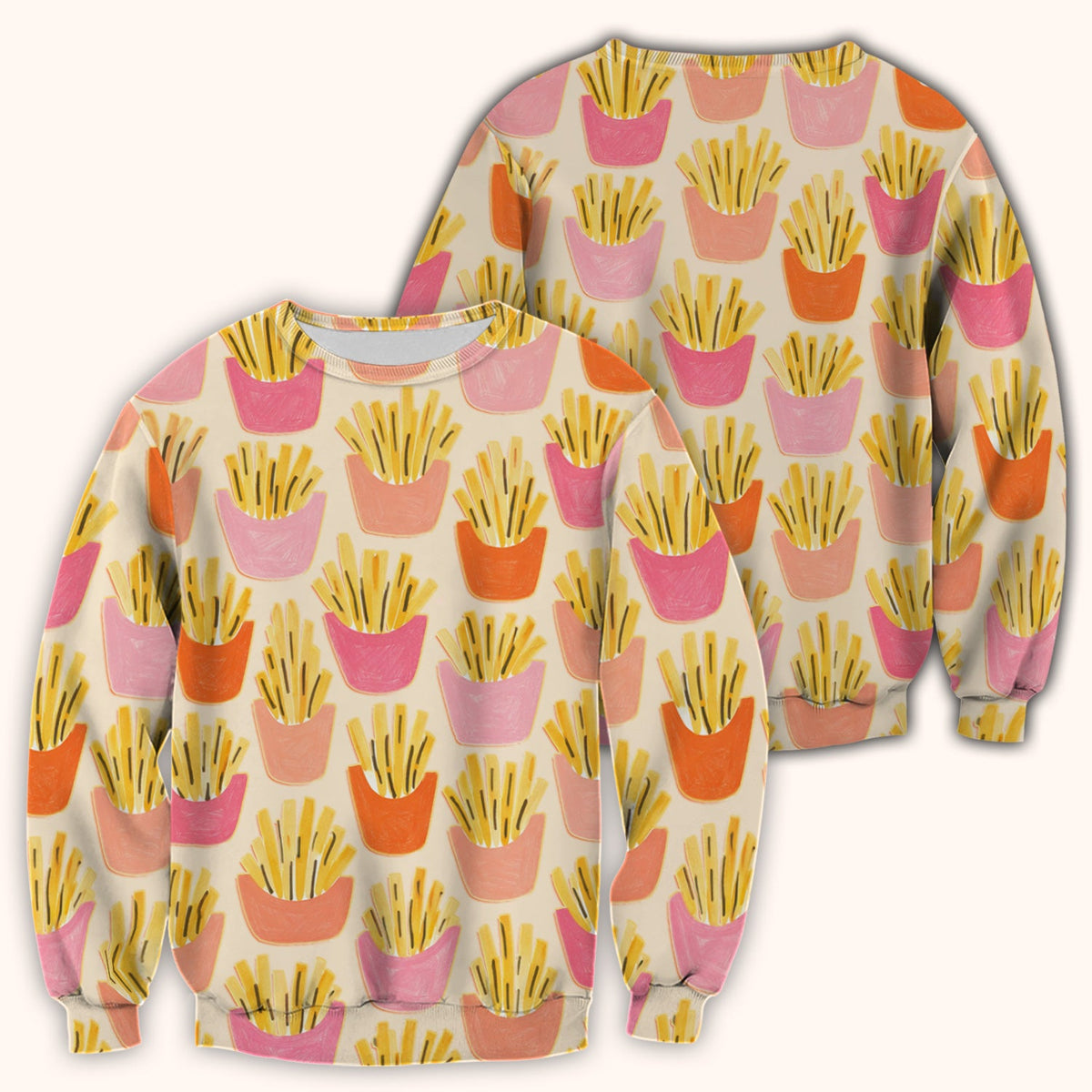 French Fries Nurse Scrub Top