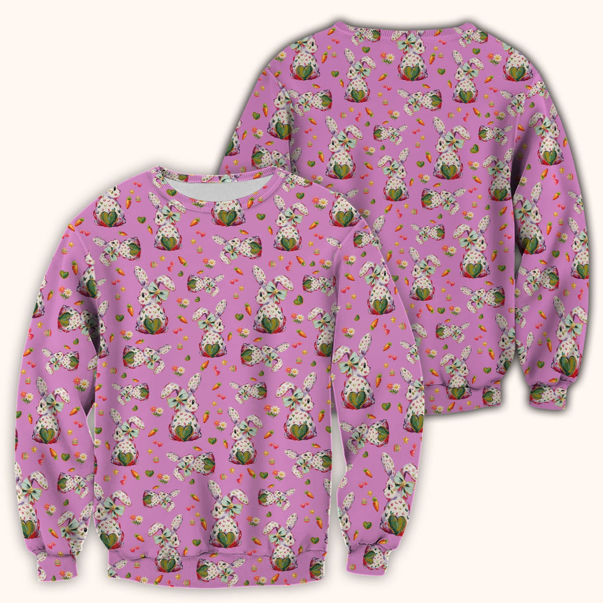 Pastel Bunny Easter Nurse Scrub Top