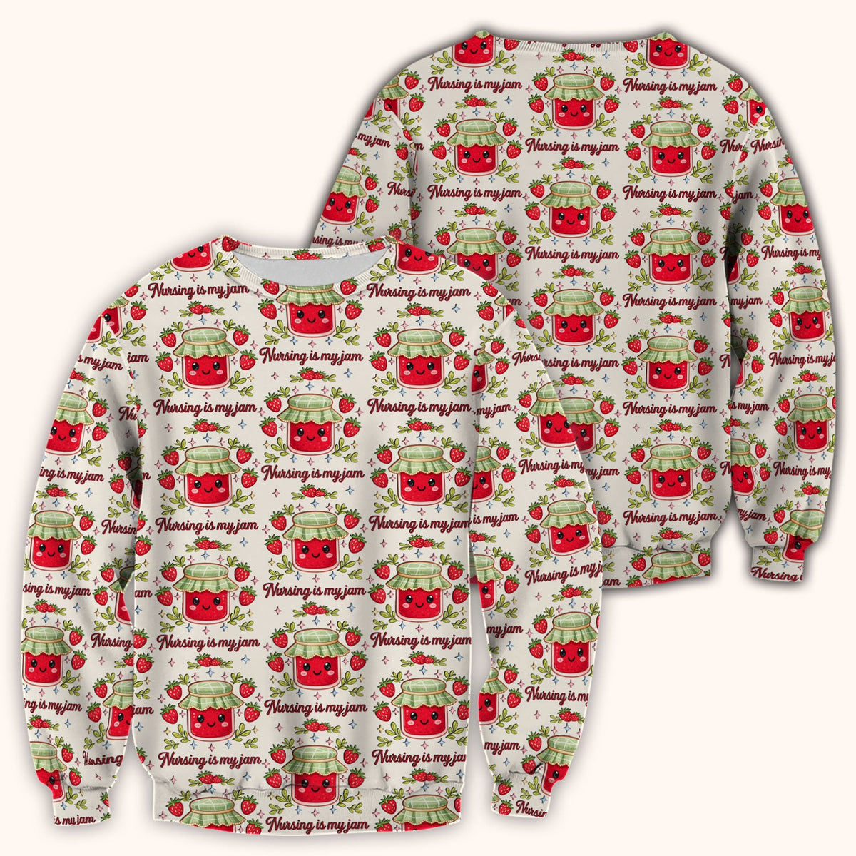 Strawberry Jam Nurse Scrub Top