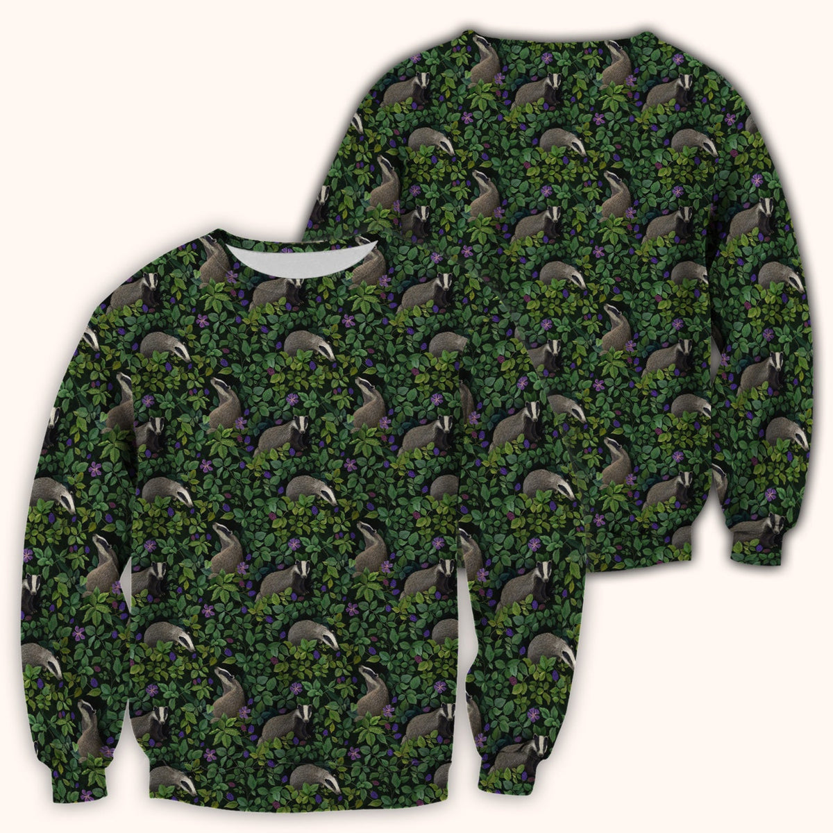Woodland Badger Forest Nurse Scrub Top