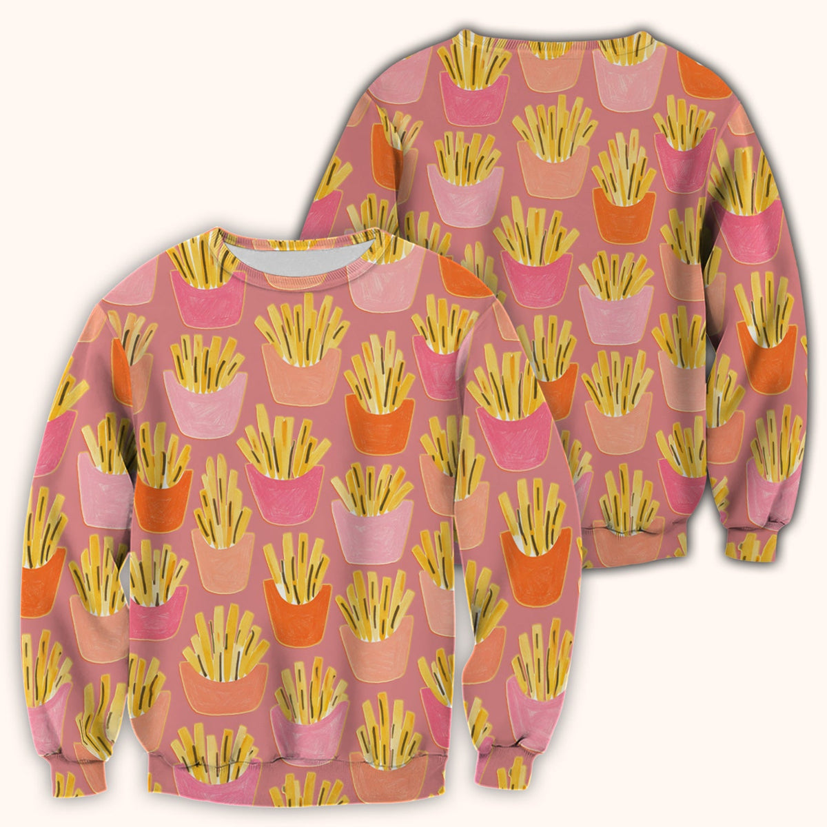 French Fries Nurse Scrub Top