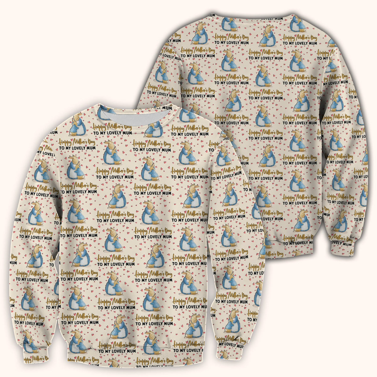 Mothers Day Bunny Love Nurse Scrub Top