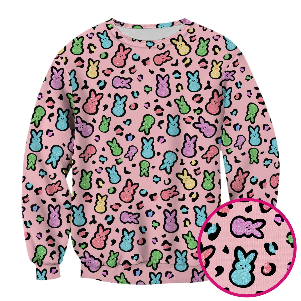 Pastel Bunny Nurse Scrub Top