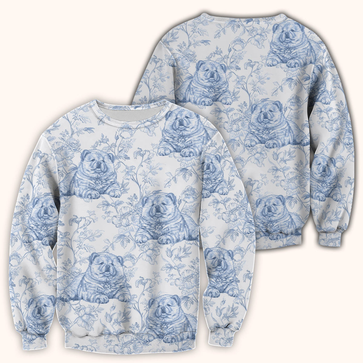 Dog Cat Chinoiserie Nurse Scrub Top