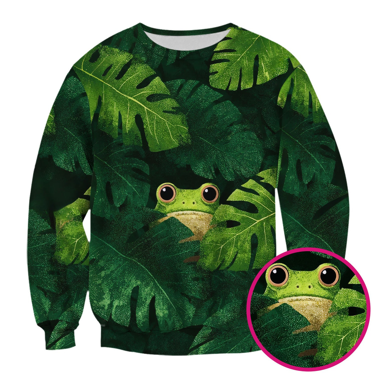 Frog Jungle Leaves Nurse Scrub Top
