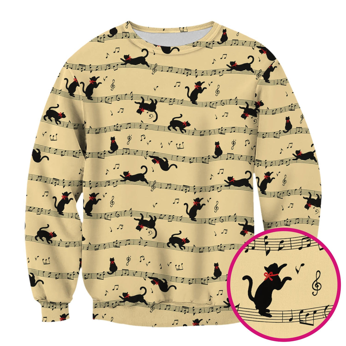 Dancing Black Cat Music Nurse Scrub Top