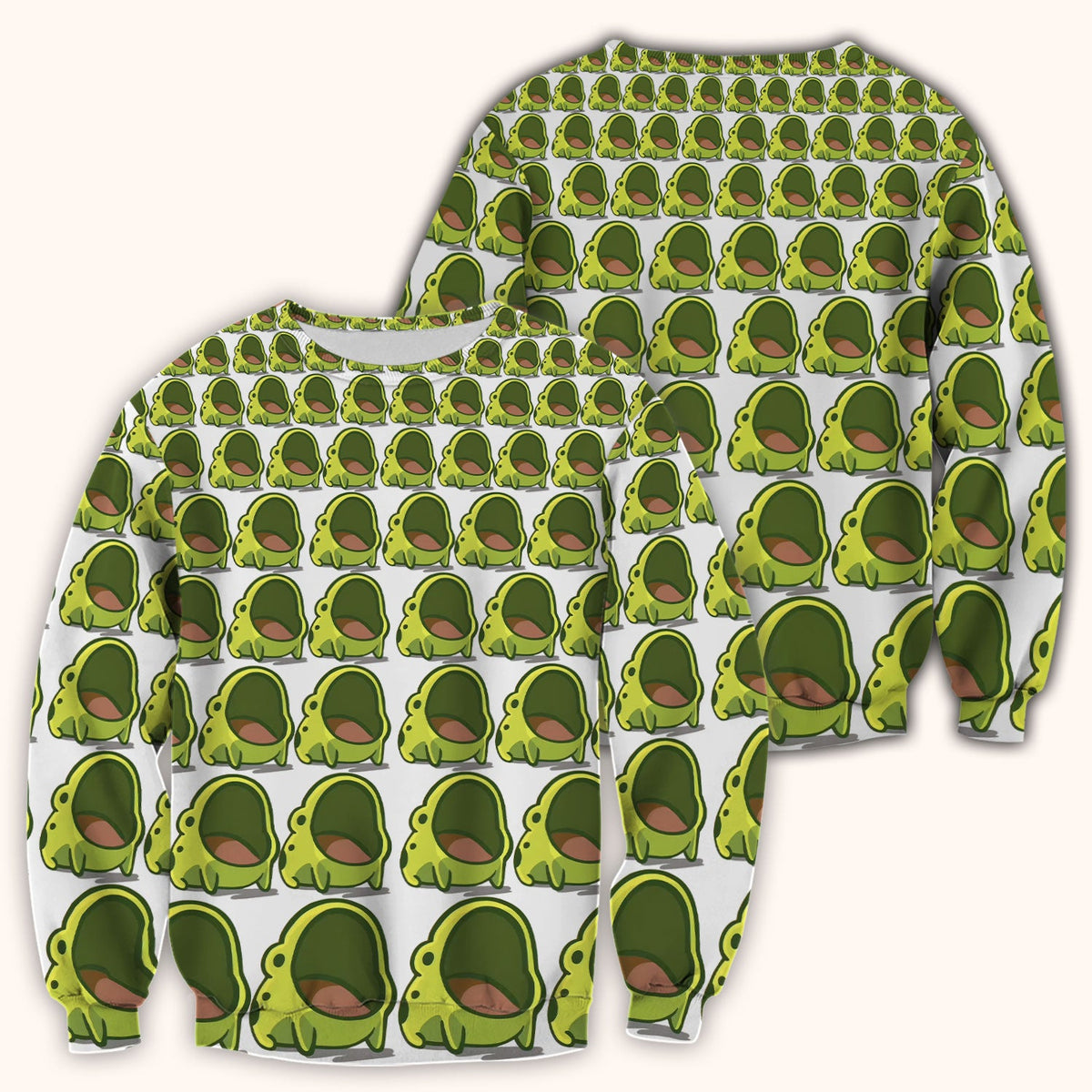 Green Frog Cartoon Nurse Scrub Top