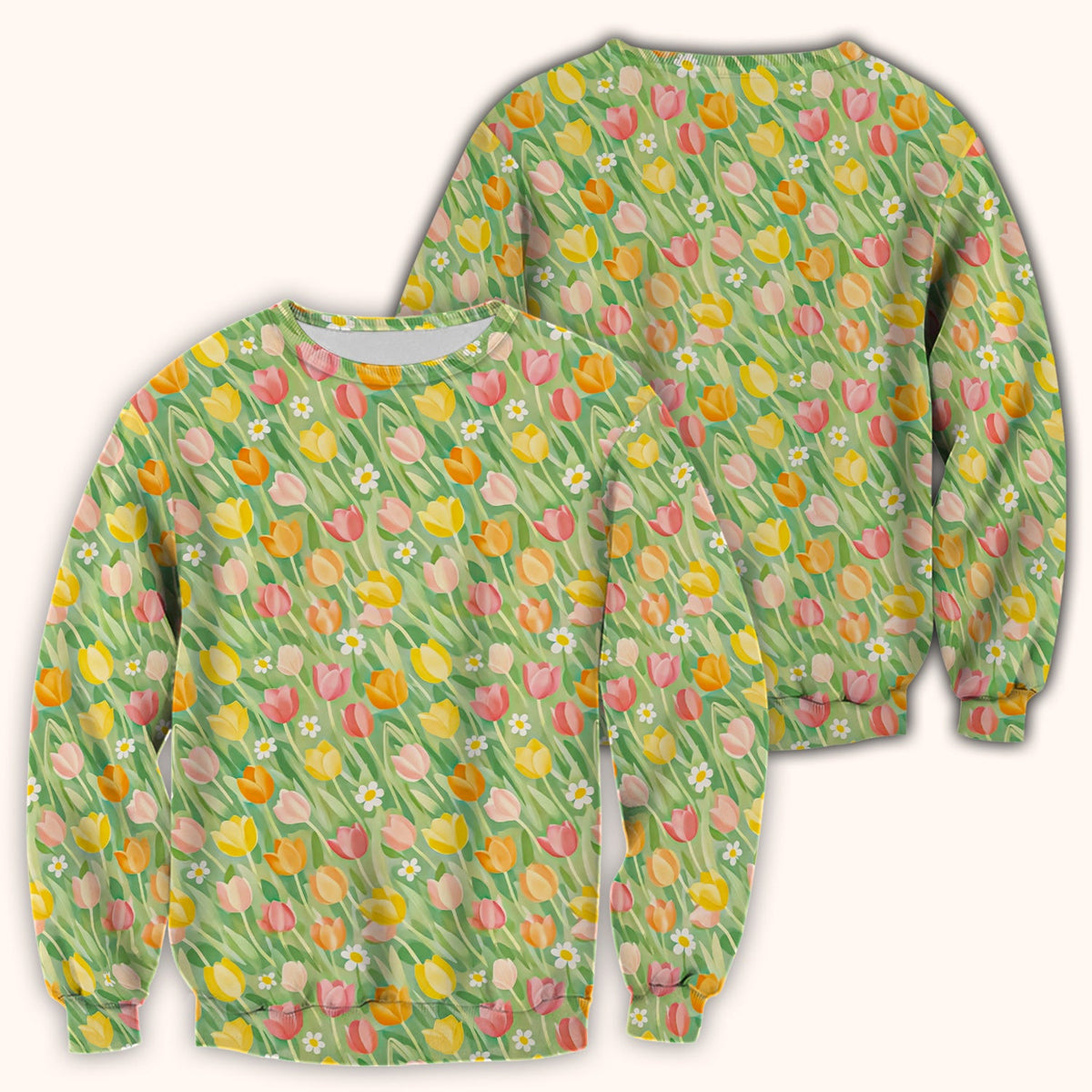 Cheerful Tulip Meadow Nurse Scrub Top