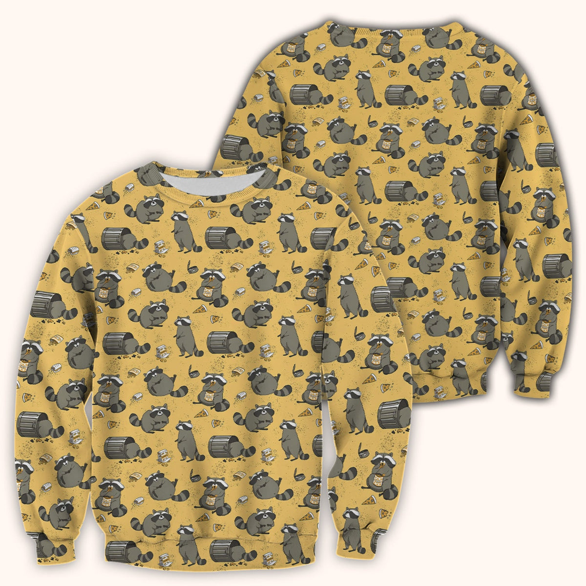 Raccoon Snack Trash Can Nurse Scrub Top