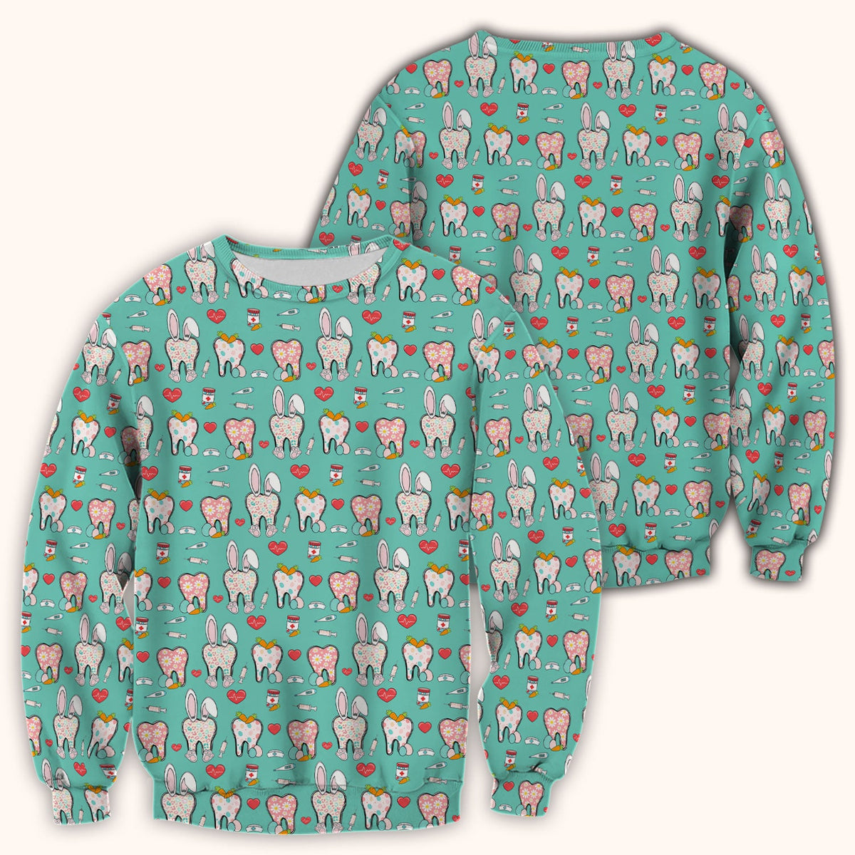 Easter Bunny Dentist Nurse Scrub Top