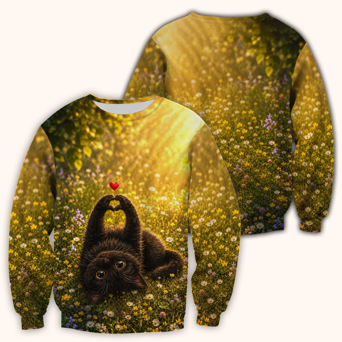 Upside Down Black Cat Meadow Nurse Scrub Top