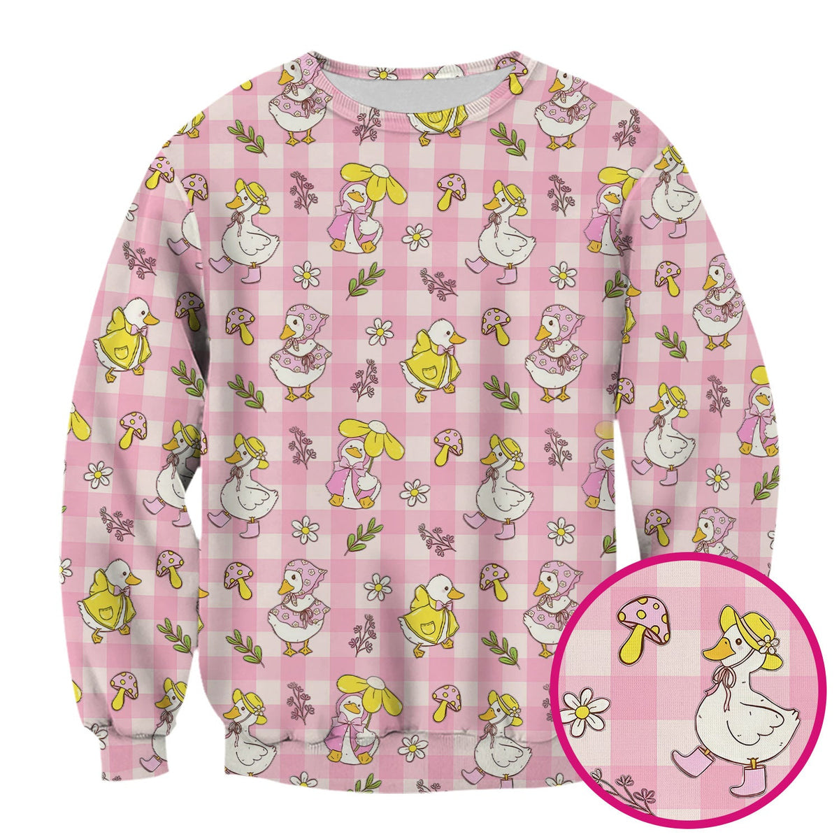Duck Outfit Gingham Nurse Scrub Top