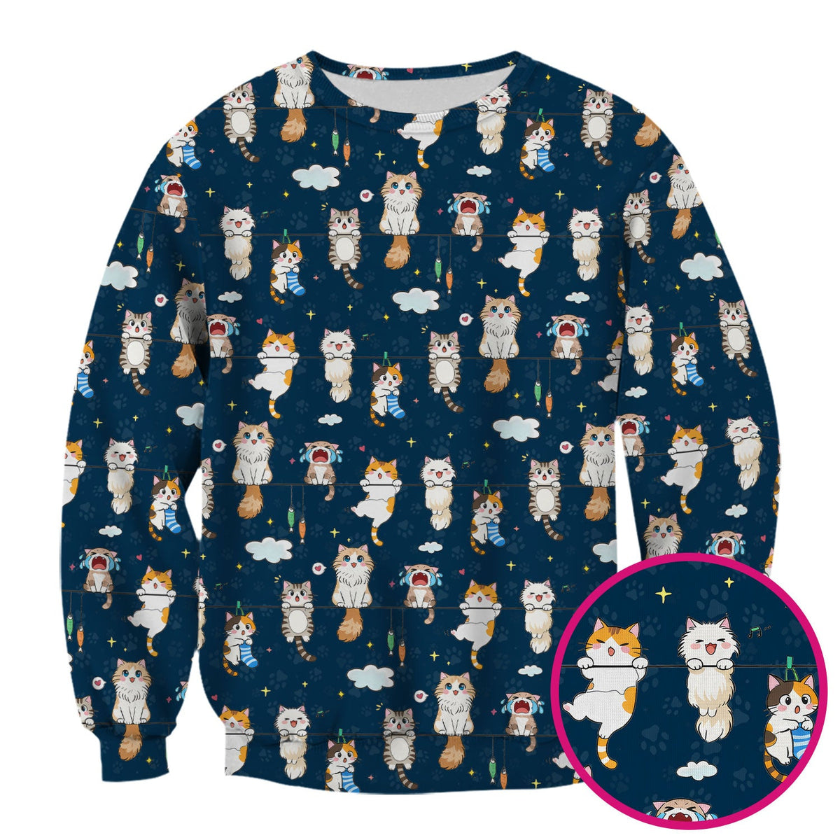 Cats With Cute Expressions Nurse Scrub Top
