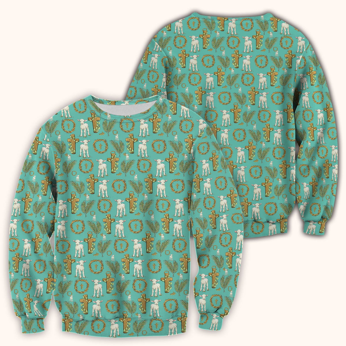 Faith Lamb Cross Nurse Scrub Top