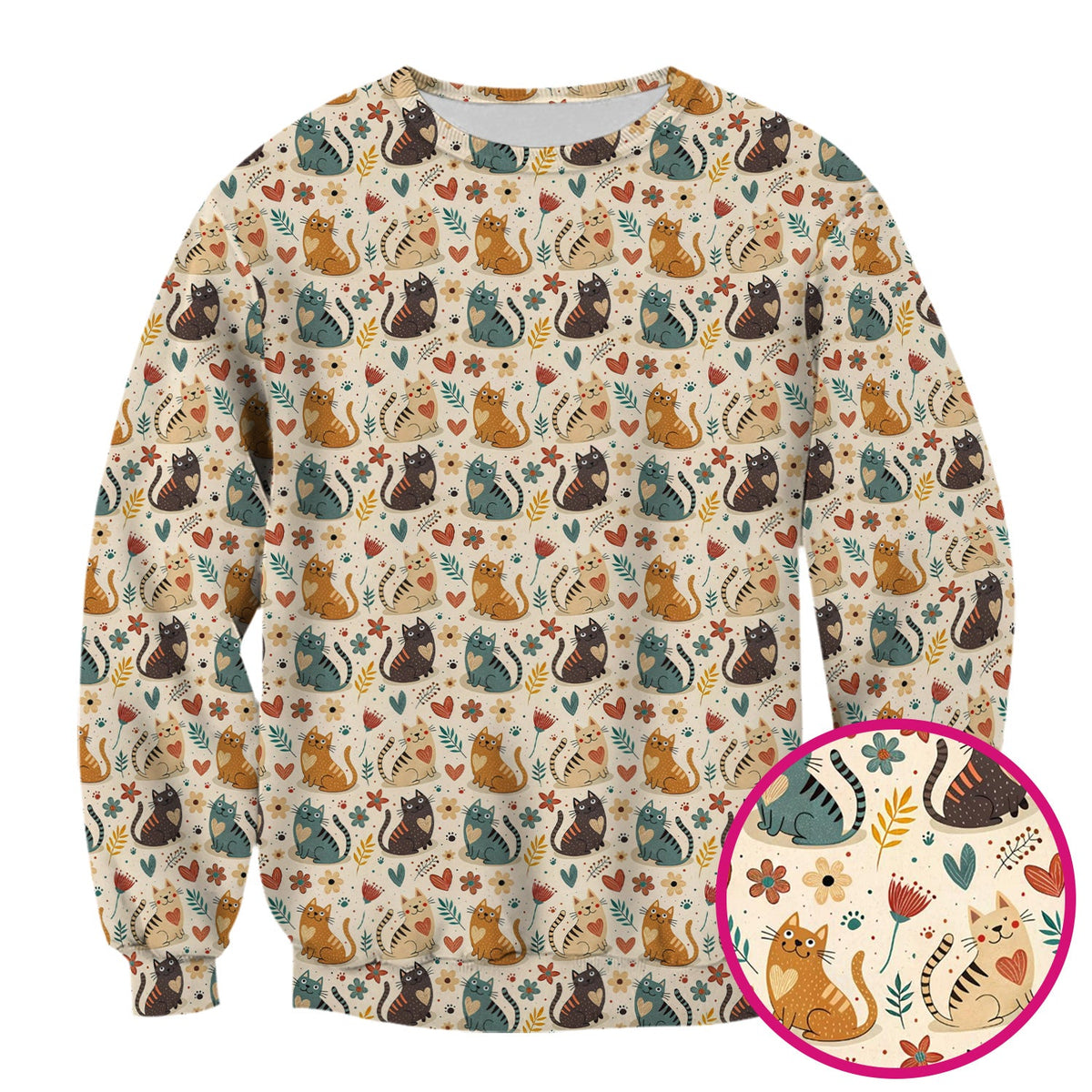 Cat Floral Nurse Scrub Top