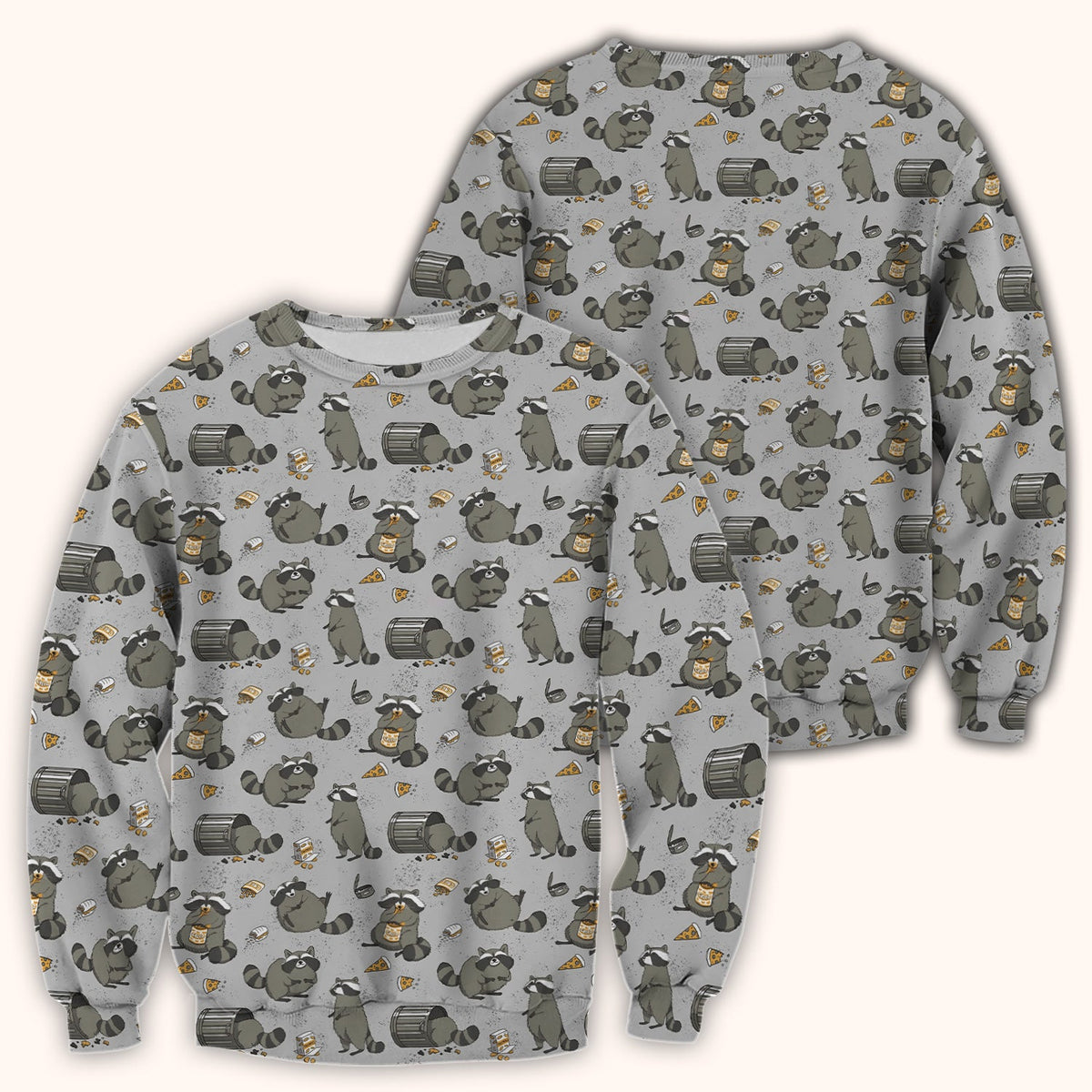 Raccoon Snack Trash Can Nurse Scrub Top
