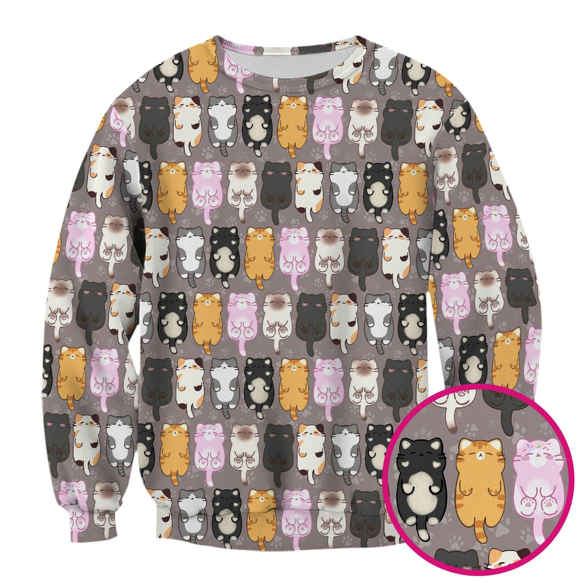Cartoon Cats All Over Nurse Scrub Top