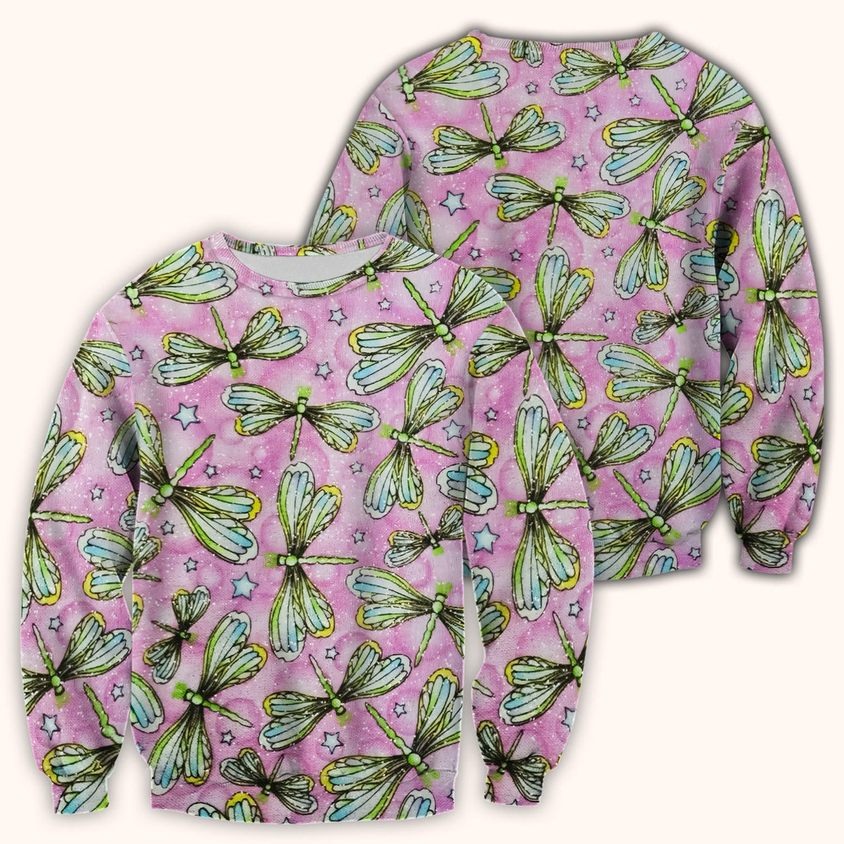 Dragonfly Pink Starry Nurse Scrub Top