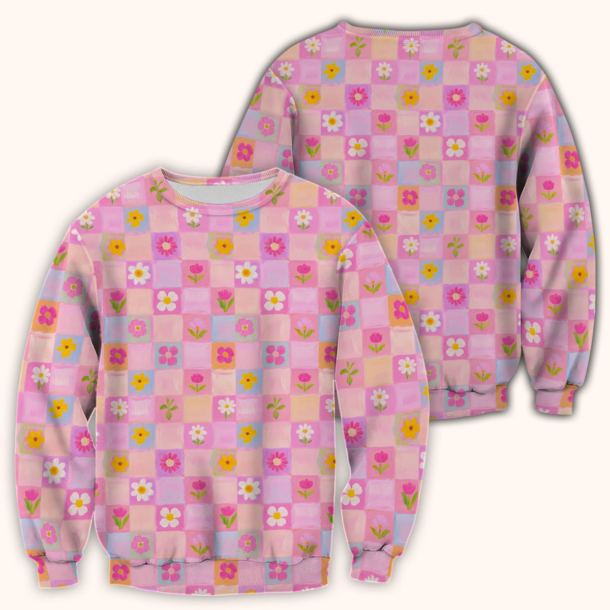 Colorful Mixed Flowers Nurse Scrub Top