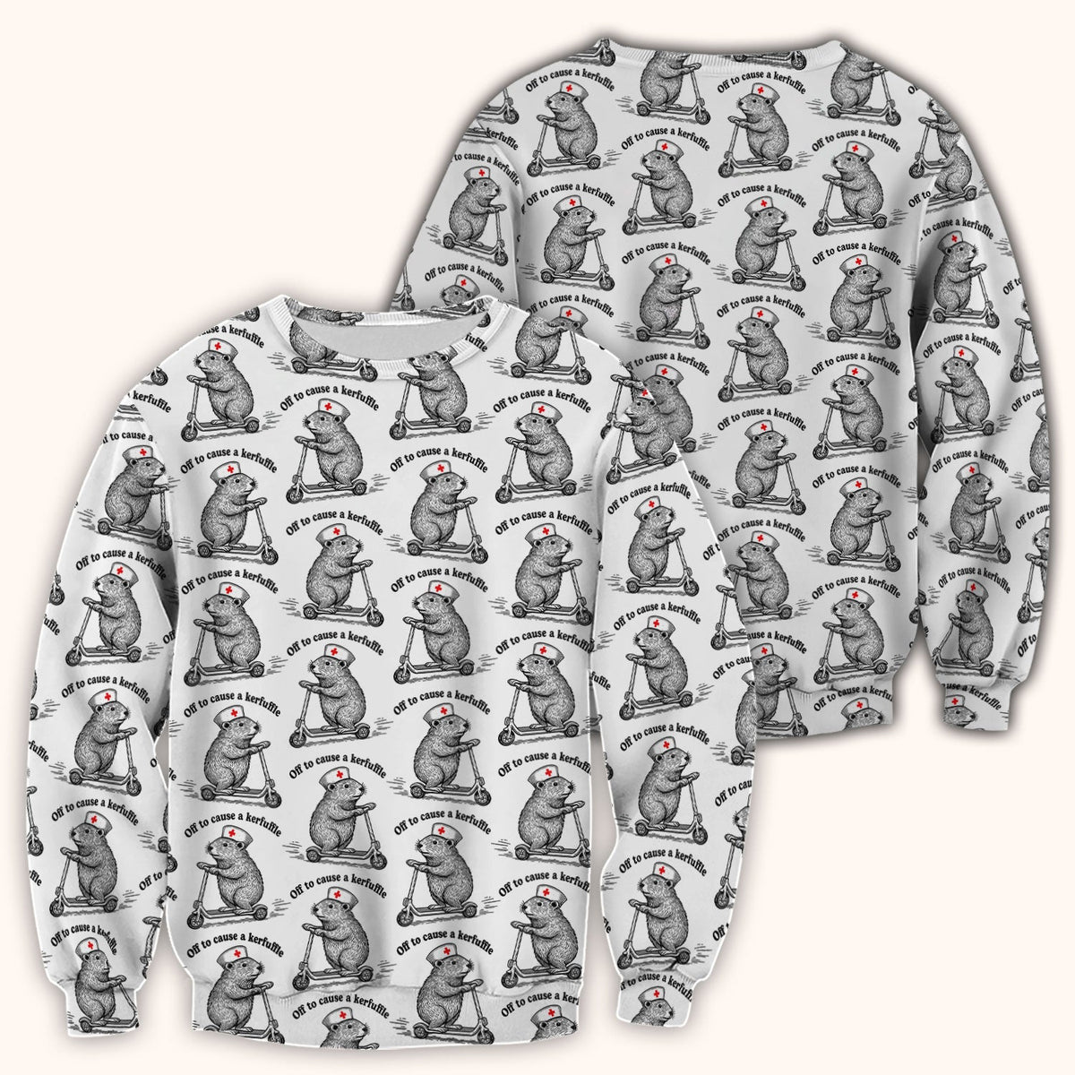 Mouse Scooter Nurse Scrub Top
