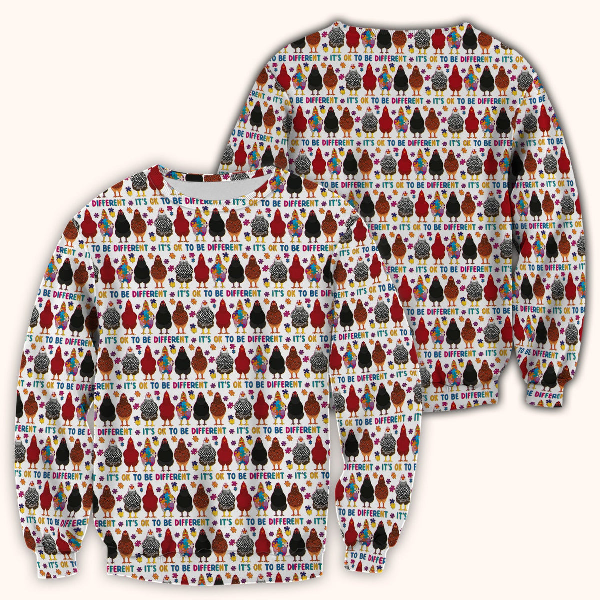 Autism Chicken It's OK To Be Different Nurse Scrub Top