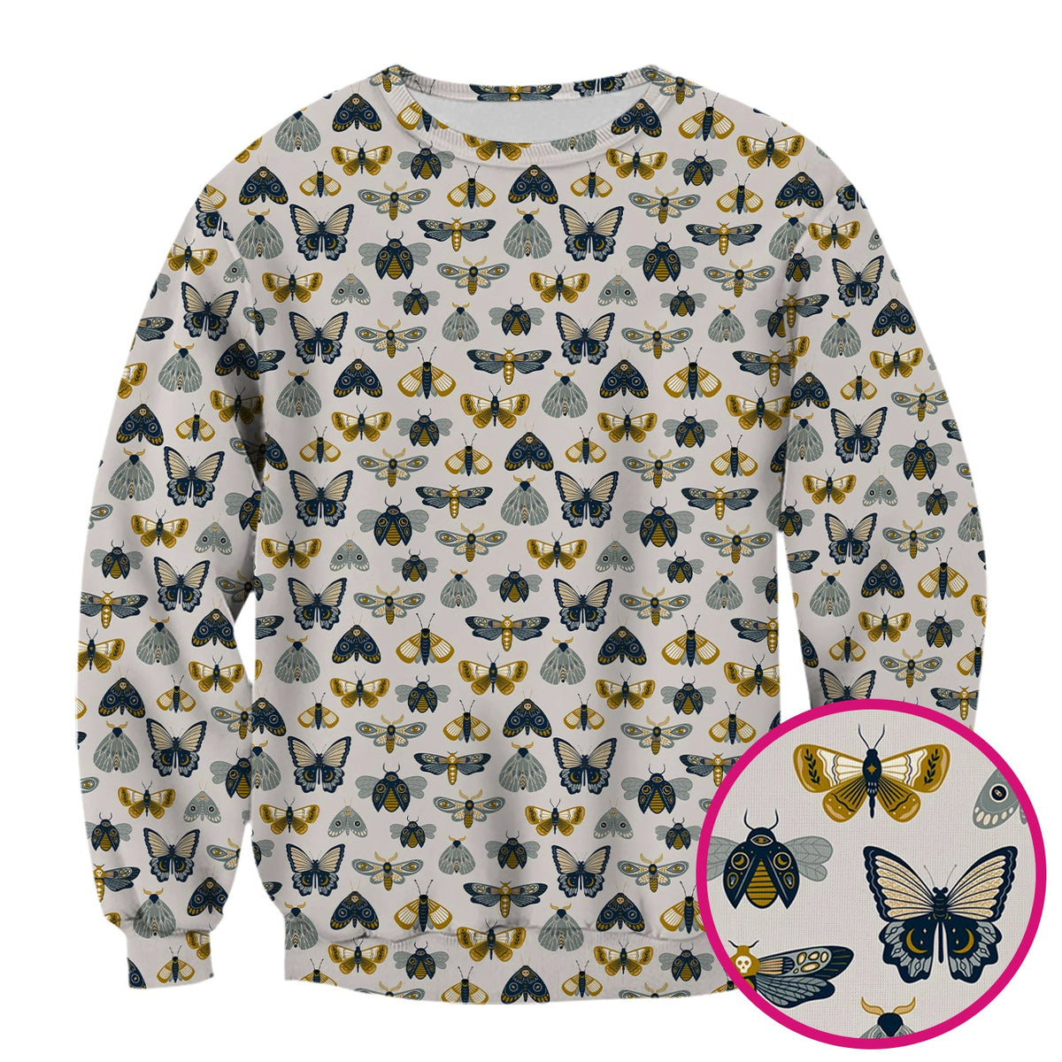 Vintage Butterfly Moth Insect Nurse Scrub Top