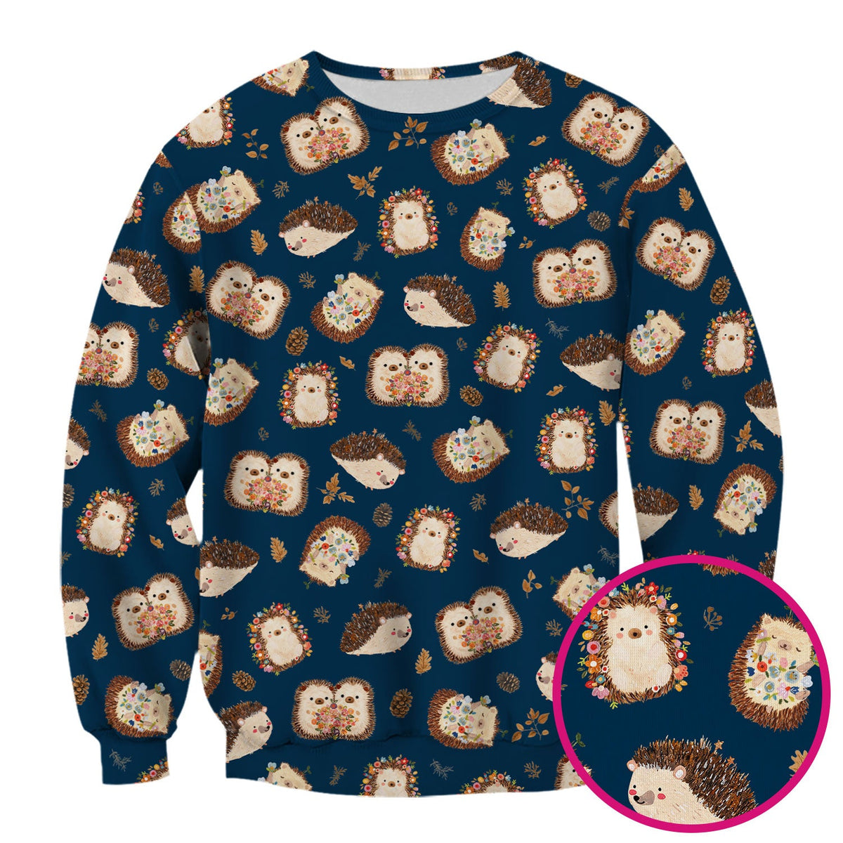 Hedgehog Floral Nurse Scrub Top
