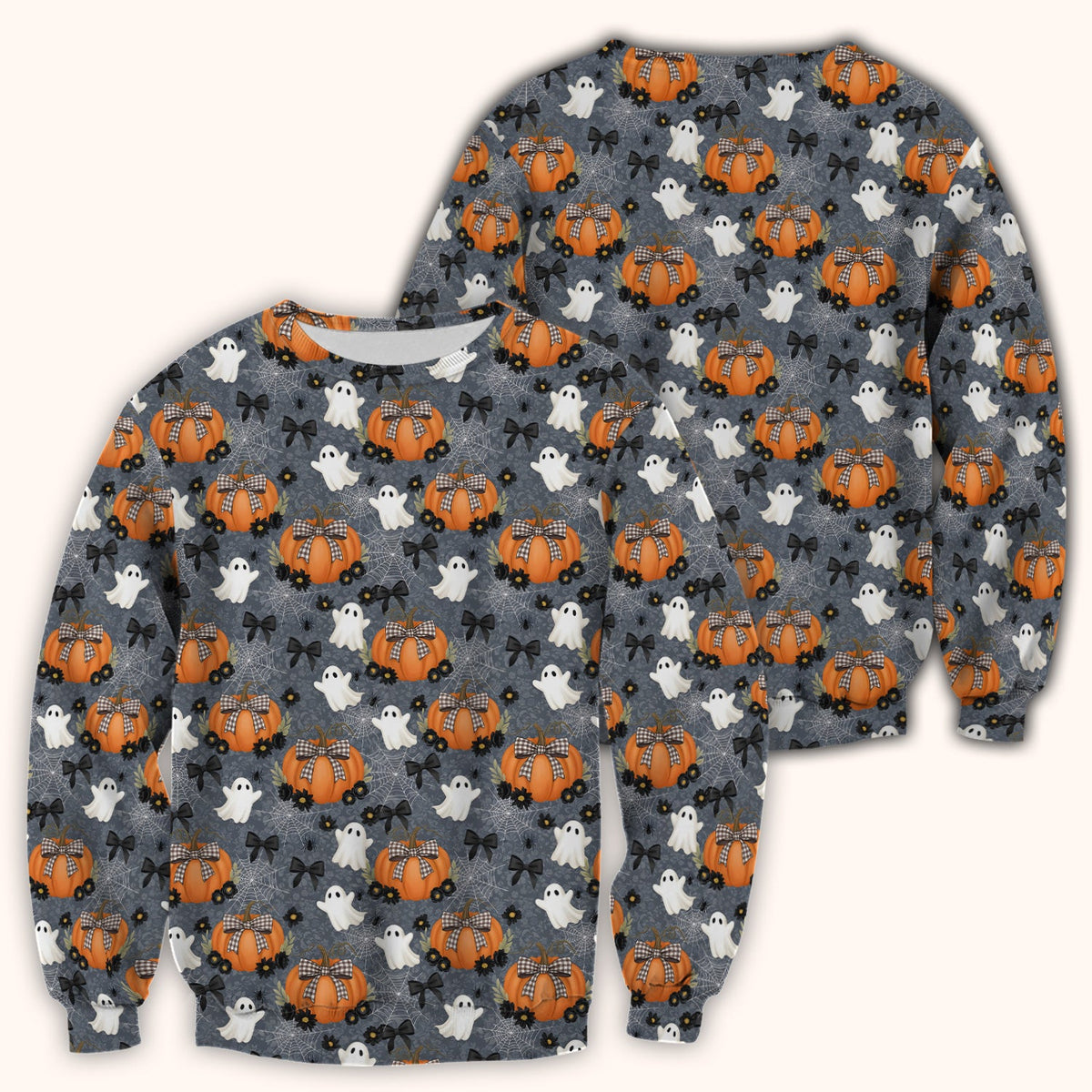 Ghost Pumpkin Halloween Nurse Scrub Top