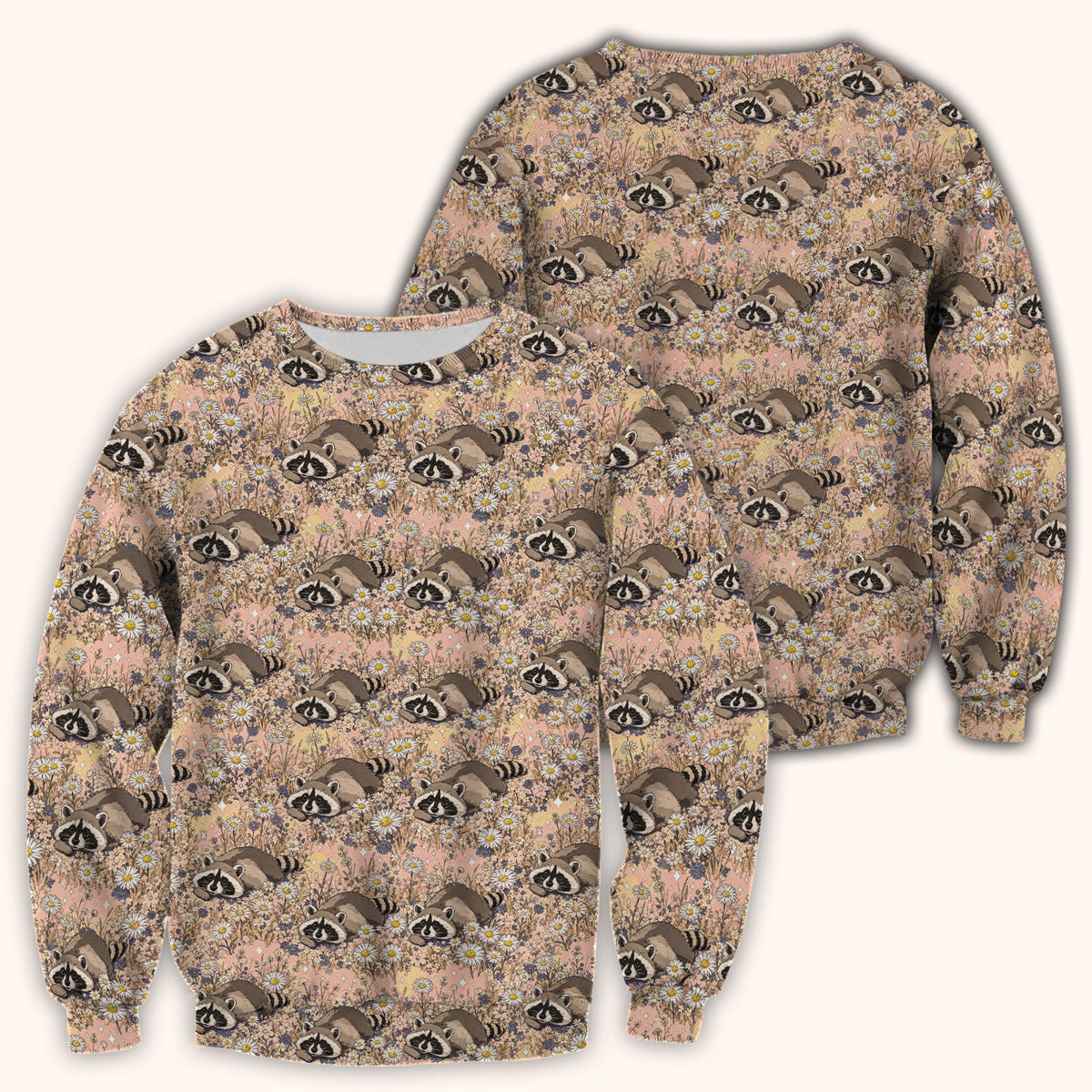 Raccoon Wildflower Meadow Nurse Scrub Top