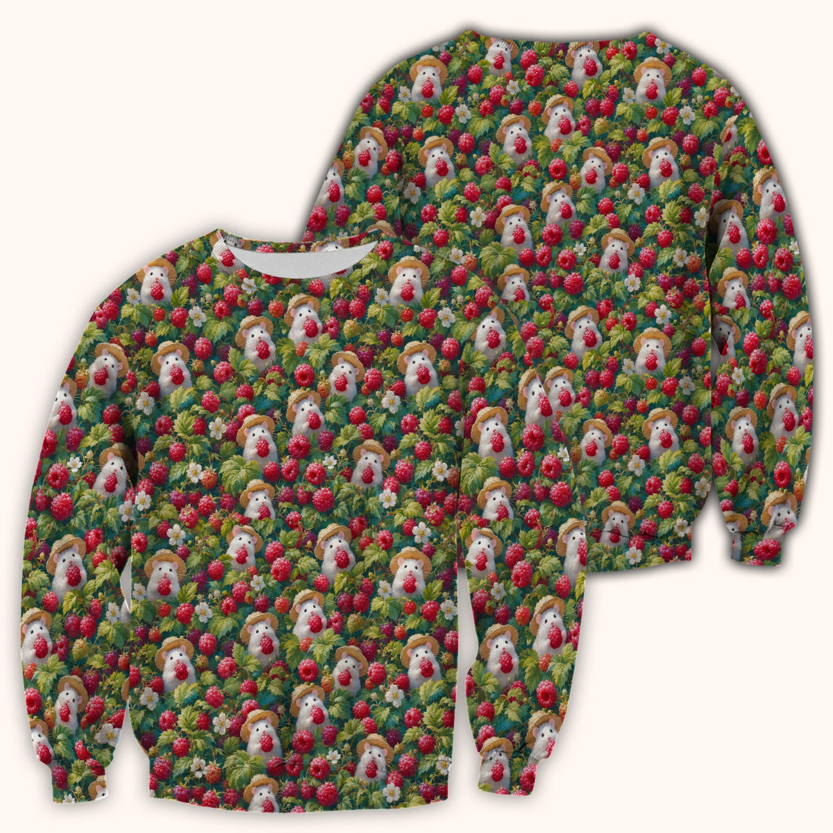 Raspberry Mouse Garden Nurse Scrub Top