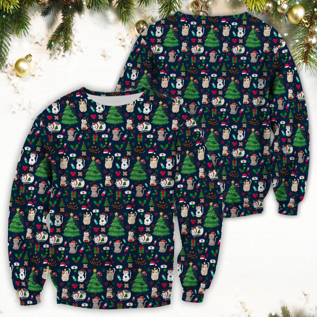 Christmas Pet Nurse Scrub Top
