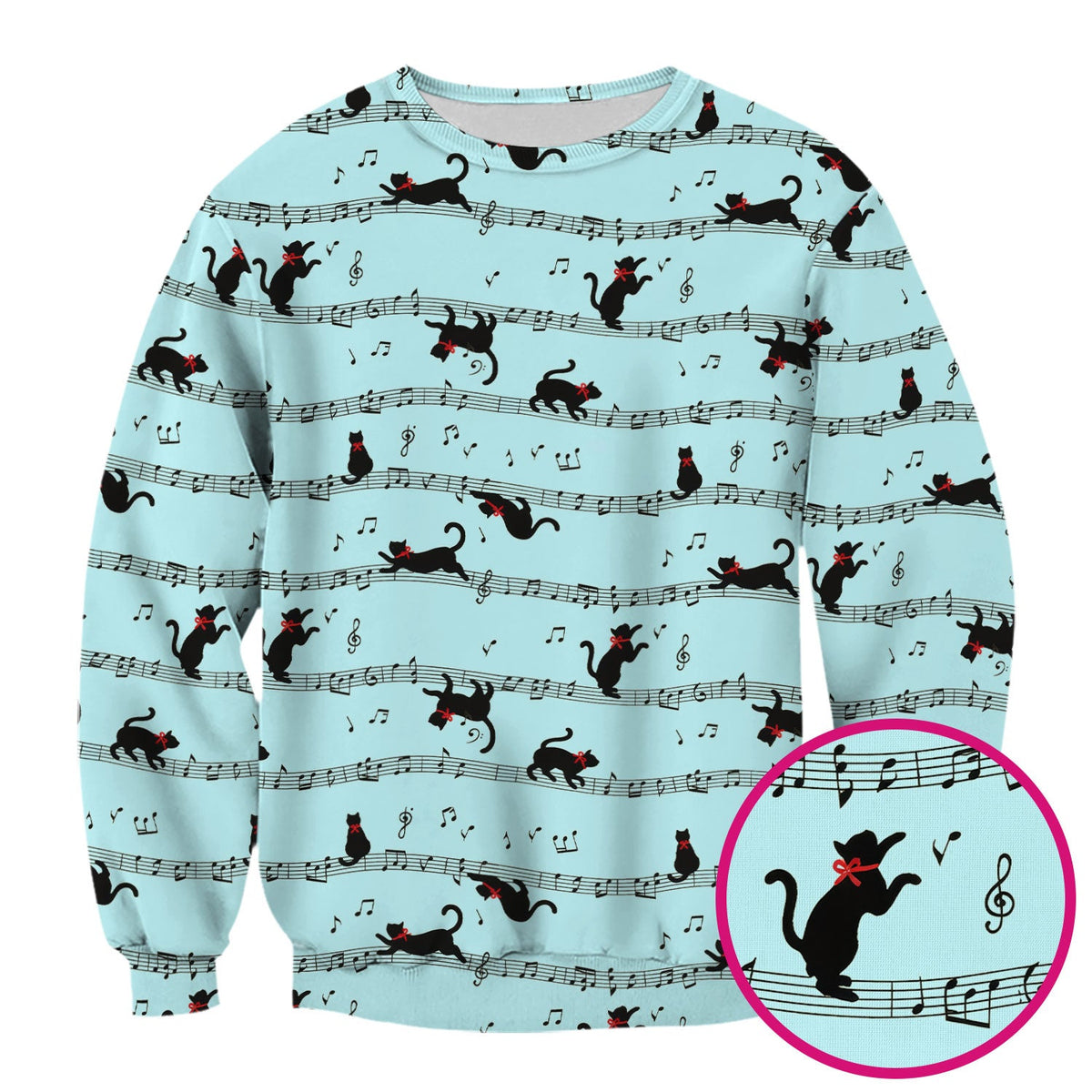 Dancing Black Cat Music Nurse Scrub Top