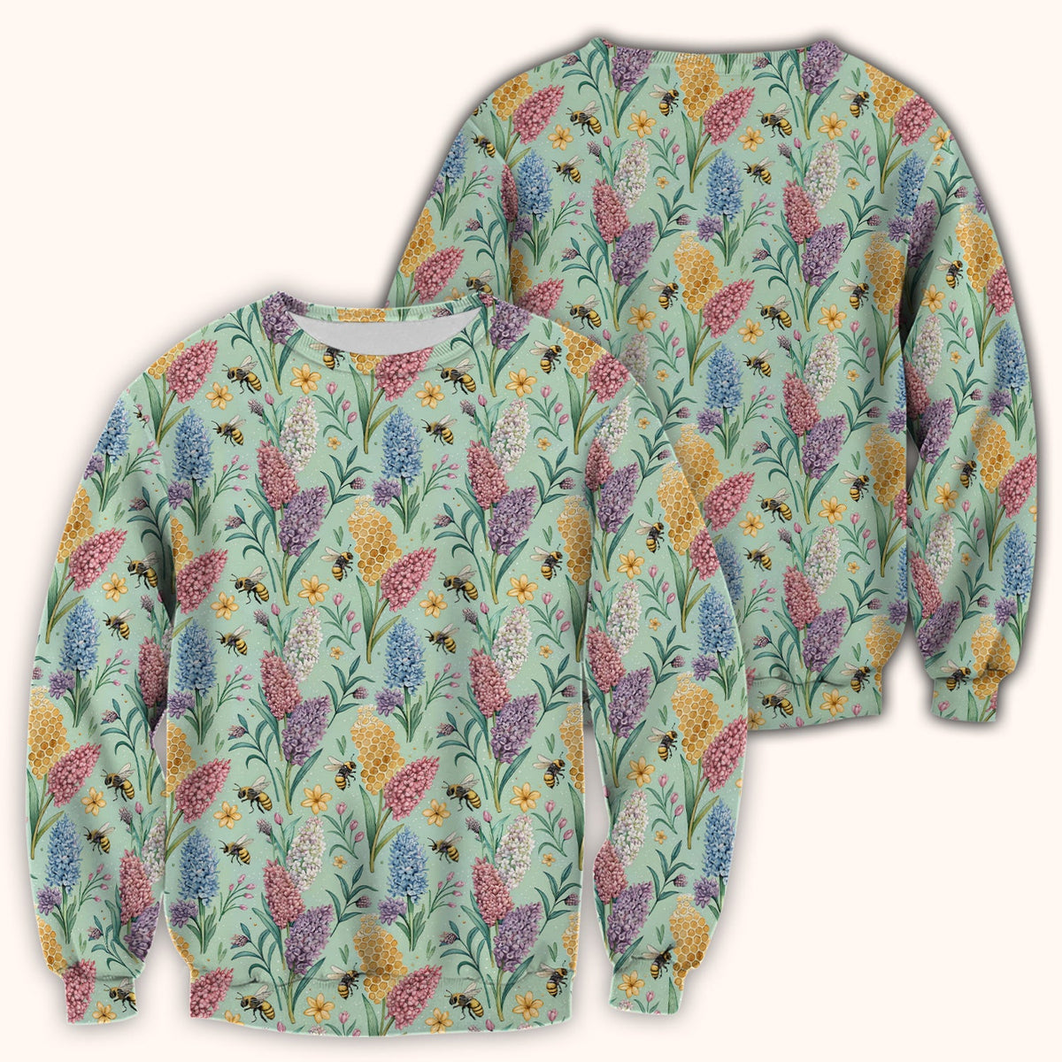Pastel Wildflower Honeybee Nurse Scrub Top