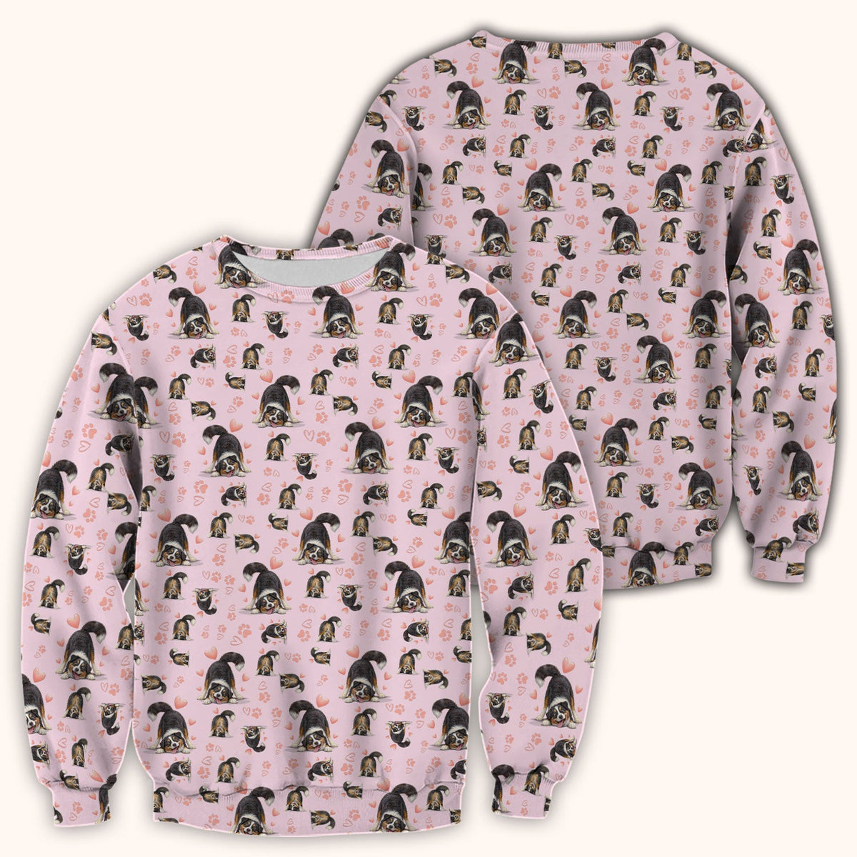 Playful Dog Heart Medical Print Scrub Top, Breathable Fabrics Nursing Uniform
